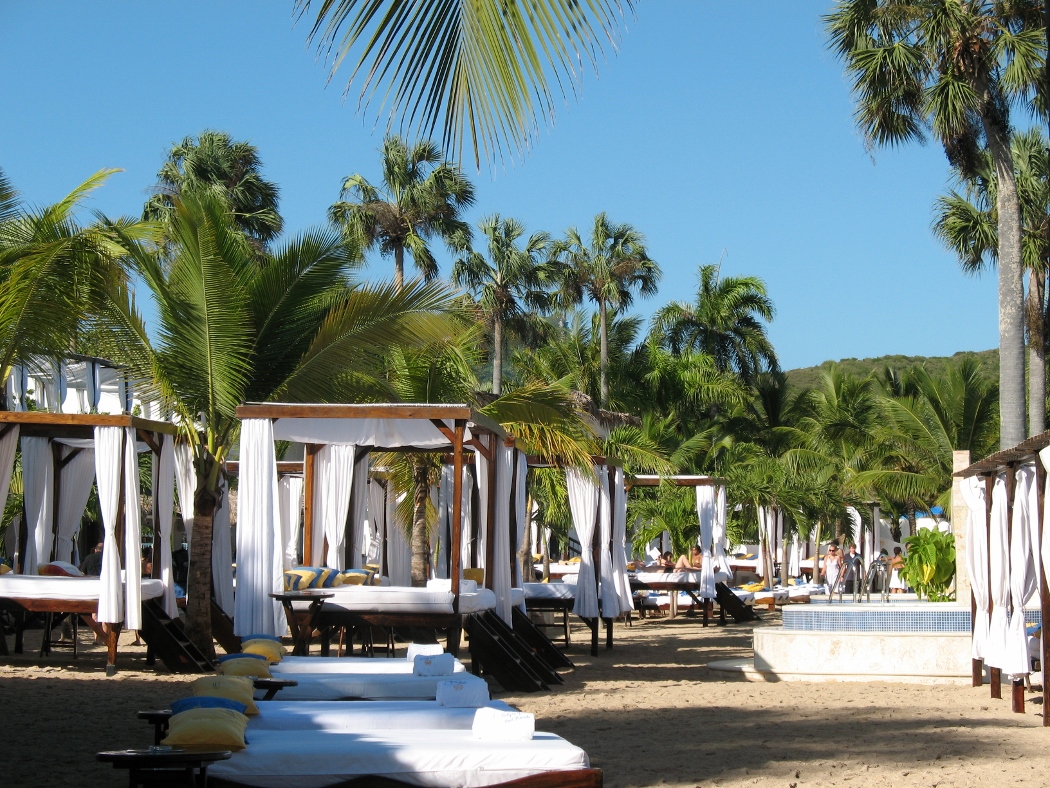 Beach cabanas Dominican Republic